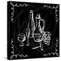 Restaurant or Bar Wine List on Chalkboard Background-incomible-Stretched Canvas