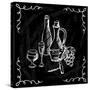 Restaurant or Bar Wine List on Chalkboard Background-incomible-Stretched Canvas