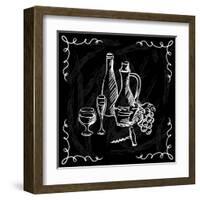 Restaurant or Bar Wine List on Chalkboard Background-incomible-Framed Art Print