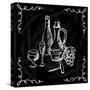 Restaurant or Bar Wine List on Chalkboard Background-incomible-Stretched Canvas