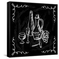 Restaurant or Bar Wine List on Chalkboard Background-incomible-Framed Stretched Canvas