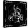 Restaurant or Bar Wine List on Chalkboard Background-incomible-Stretched Canvas