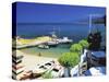 Restaurant Overlooking Fisherman's Bay, Ikaria, Greece, Europe-Sakis Papadopoulos-Stretched Canvas