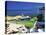 Restaurant Overlooking Fisherman's Bay, Ikaria, Greece, Europe-Sakis Papadopoulos-Stretched Canvas