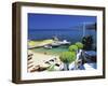 Restaurant Overlooking Fisherman's Bay, Ikaria, Greece, Europe-Sakis Papadopoulos-Framed Photographic Print