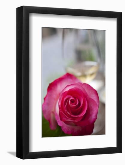 Restaurant, Paris - Pink Roses on the Table-Owen Franken-Framed Photographic Print