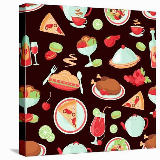 Restaurant Seamless Pattern-Macrovector-Stretched Canvas