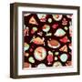 Restaurant Seamless Pattern-Macrovector-Framed Art Print