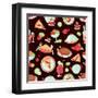 Restaurant Seamless Pattern-Macrovector-Framed Art Print