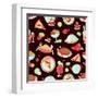 Restaurant Seamless Pattern-Macrovector-Framed Art Print