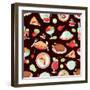 Restaurant Seamless Pattern-Macrovector-Framed Art Print