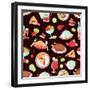 Restaurant Seamless Pattern-Macrovector-Framed Art Print