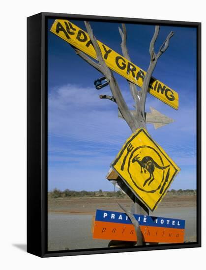 Restaurant Sign for Feral Food, Outback, South Australia, Australia-Steve & Ann Toon-Framed Stretched Canvas