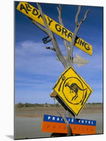 Restaurant Sign for Feral Food, Outback, South Australia, Australia-Steve & Ann Toon-Mounted Photographic Print