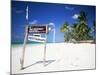 Restaurant Sign on Beach at Jambiani, Island of Zanzibar, Tanzania, East Africa, Africa-Lee Frost-Mounted Photographic Print