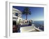 Restaurant Terrace on the Mediterranean Sea, Tunisia-Michele Molinari-Framed Premium Photographic Print