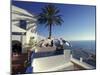 Restaurant Terrace on the Mediterranean Sea, Tunisia-Michele Molinari-Mounted Premium Photographic Print