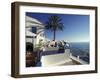 Restaurant Terrace on the Mediterranean Sea, Tunisia-Michele Molinari-Framed Photographic Print