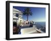 Restaurant Terrace on the Mediterranean Sea, Tunisia-Michele Molinari-Framed Photographic Print