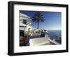 Restaurant Terrace on the Mediterranean Sea, Tunisia-Michele Molinari-Framed Photographic Print