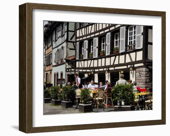 Restaurant, Timbered Buildings, La Petite France, Strasbourg, Alsace, France, Europe-Richardson Peter-Framed Photographic Print