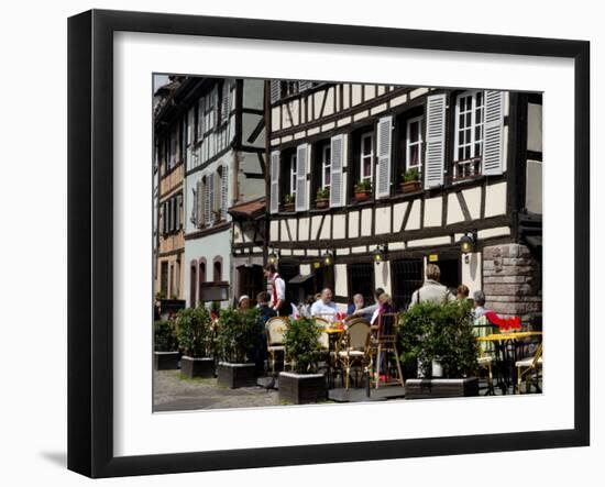 Restaurant, Timbered Buildings, La Petite France, Strasbourg, Alsace, France, Europe-Richardson Peter-Framed Photographic Print