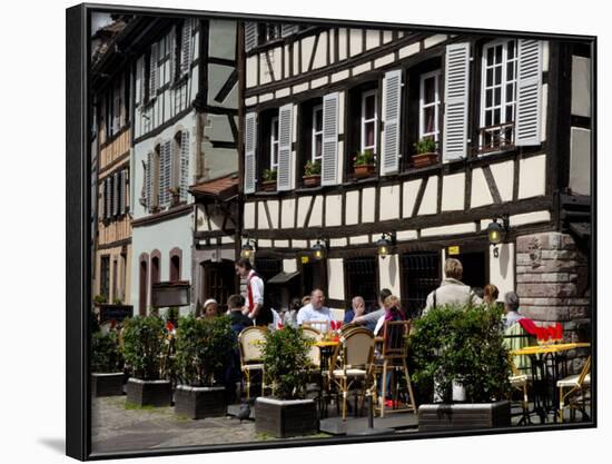 Restaurant, Timbered Buildings, La Petite France, Strasbourg, Alsace, France, Europe-Richardson Peter-Framed Photographic Print