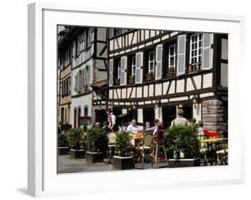 Restaurant, Timbered Buildings, La Petite France, Strasbourg, Alsace, France, Europe-Richardson Peter-Framed Photographic Print