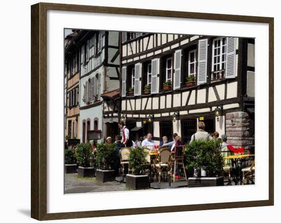 Restaurant, Timbered Buildings, La Petite France, Strasbourg, Alsace, France, Europe-Richardson Peter-Framed Photographic Print