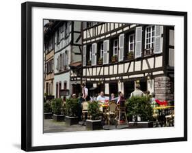 Restaurant, Timbered Buildings, La Petite France, Strasbourg, Alsace, France, Europe-Richardson Peter-Framed Photographic Print