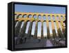 Restaurant Under the 1St Century Roman Aqueduct, Segovia, Madrid, Spain, Europe-Christian Kober-Framed Stretched Canvas