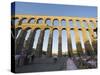 Restaurant Under the 1St Century Roman Aqueduct, Segovia, Madrid, Spain, Europe-Christian Kober-Stretched Canvas