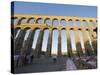 Restaurant Under the 1St Century Roman Aqueduct, Segovia, Madrid, Spain, Europe-Christian Kober-Stretched Canvas