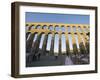 Restaurant Under the 1St Century Roman Aqueduct, Segovia, Madrid, Spain, Europe-Christian Kober-Framed Photographic Print