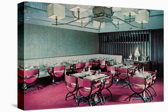 Restaurant Wtih Pink Chairs-null-Stretched Canvas