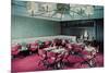 Restaurant Wtih Pink Chairs-null-Mounted Art Print