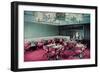 Restaurant Wtih Pink Chairs-null-Framed Art Print