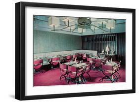 Restaurant Wtih Pink Chairs-null-Framed Art Print