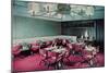 Restaurant Wtih Pink Chairs-null-Mounted Art Print