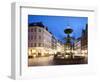 Restaurants and Fountain at Dusk, Armagertorv, Copenhagen, Denmark, Scandinavia, Europe-Frank Fell-Framed Photographic Print