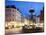 Restaurants and Fountain at Dusk, Armagertorv, Copenhagen, Denmark, Scandinavia, Europe-Frank Fell-Mounted Photographic Print