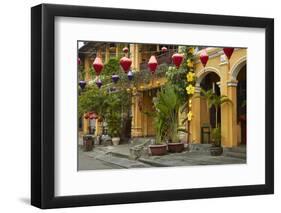 Restaurants and lanterns, Hoi An, Vietnam-David Wall-Framed Photographic Print