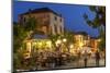 Restaurants at Dusk, Makarska, Dalmatian Coast, Croatia, Europe-John Miller-Mounted Photographic Print