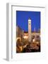 Restaurants, Clock Tower and Stradun, Dubrovnik, Croatia, Europe-Neil Farrin-Framed Photographic Print