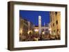 Restaurants, Clock Tower and Stradun, Dubrovnik, Croatia, Europe-Neil Farrin-Framed Photographic Print