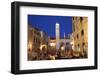 Restaurants, Clock Tower and Stradun, Dubrovnik, Croatia, Europe-Neil Farrin-Framed Photographic Print