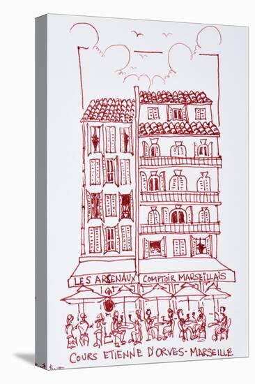 Restaurants in Cours d'Estienne D'Orves, Marseille, France-Richard Lawrence-Stretched Canvas