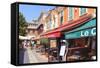Restaurants in Cours Saleya-Amanda Hall-Framed Stretched Canvas