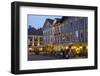 Restaurants in Market Square Illuminated at Dusk, Mondsee, Mondsee Lake-Doug Pearson-Framed Photographic Print