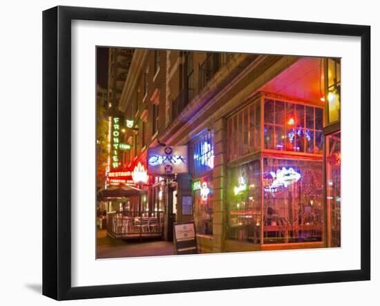 Restaurants in the Belltown, Elliott Bay, Seattle, Washington, USA-Janis Miglavs-Framed Photographic Print